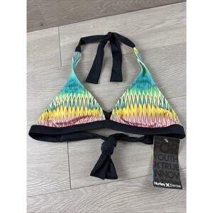Hurley women's Small Geometric print bikini top swimsuit top